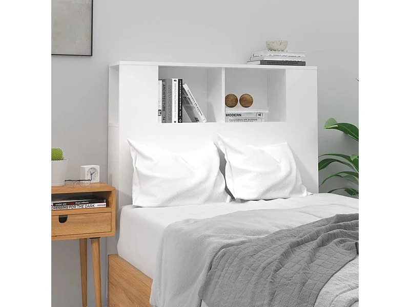 Mueble cabecero blanco brillante 100x18,5x102,5 cm