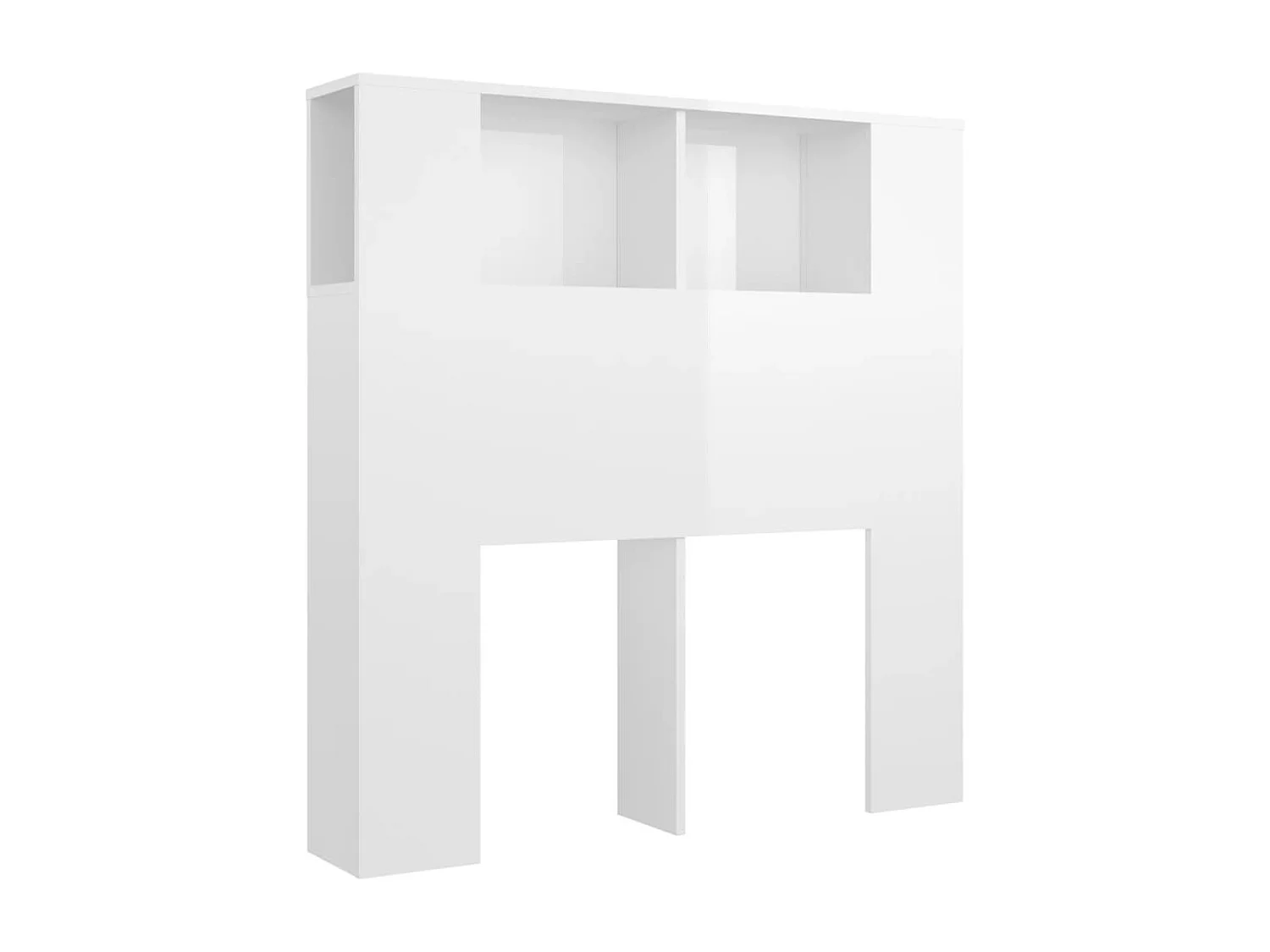 Hoofdbordkast 100x18,5x102,5 cm hoogglans wit