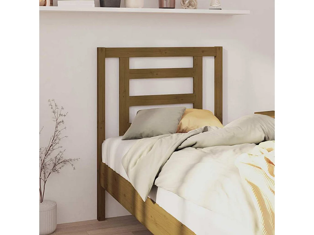 Tête de lit Marron miel 81x4x100 cm Bois massif de pin