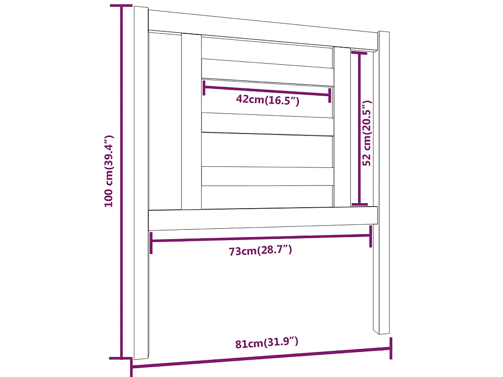 Tête de lit Marron miel 81x4x100 cm Bois massif de pin