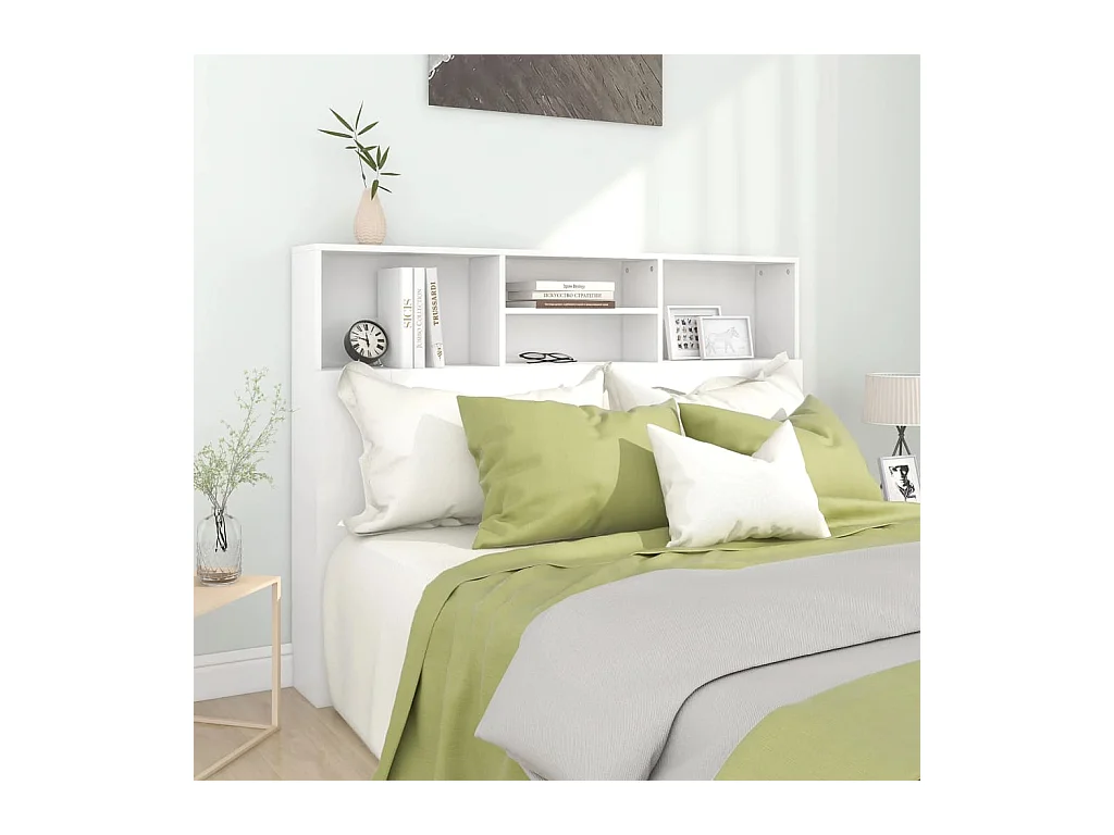 Armoire de tête de lit Blanc 140x19x103,5 cm