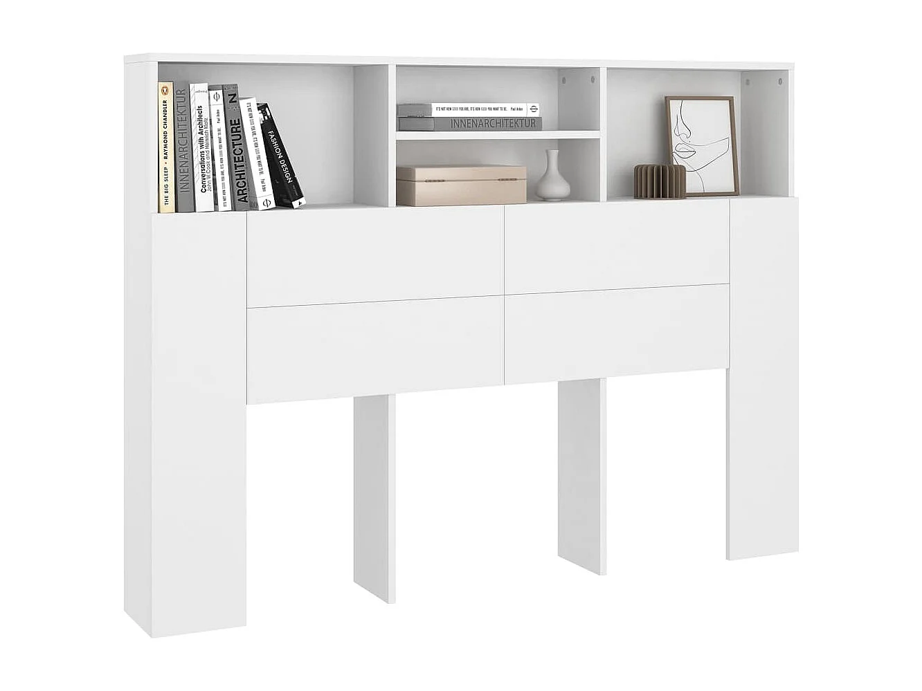Armoire à tête de lit Blanc 140x19x103,5 cm