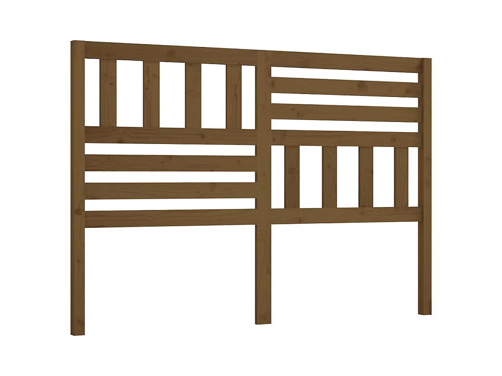 Cabecero de cama madera maciza de pino marrón miel 126x4x100 cm