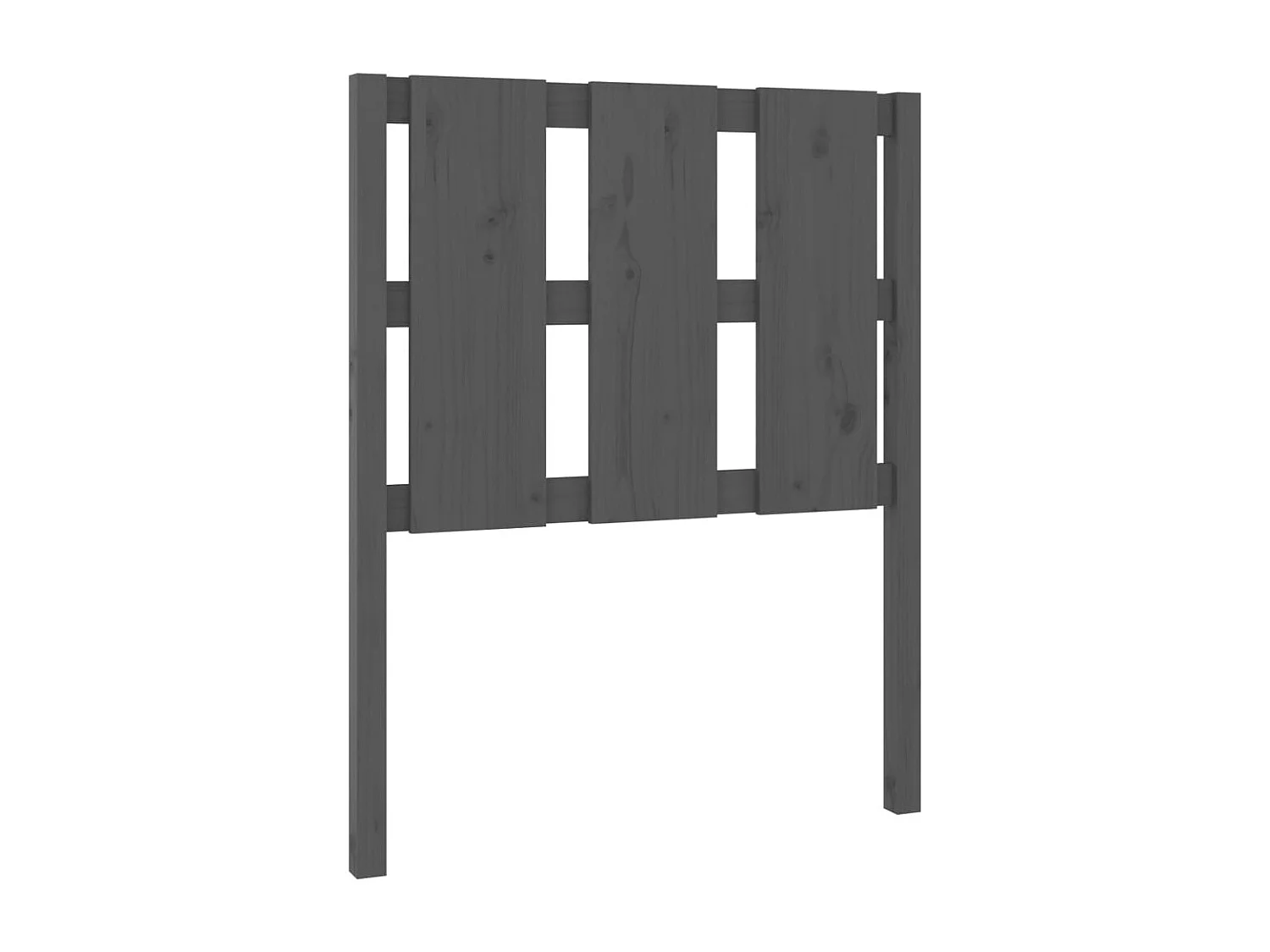 Testiera Letto Grigia 80,5x4x100 cm in Legno Massello di Pino