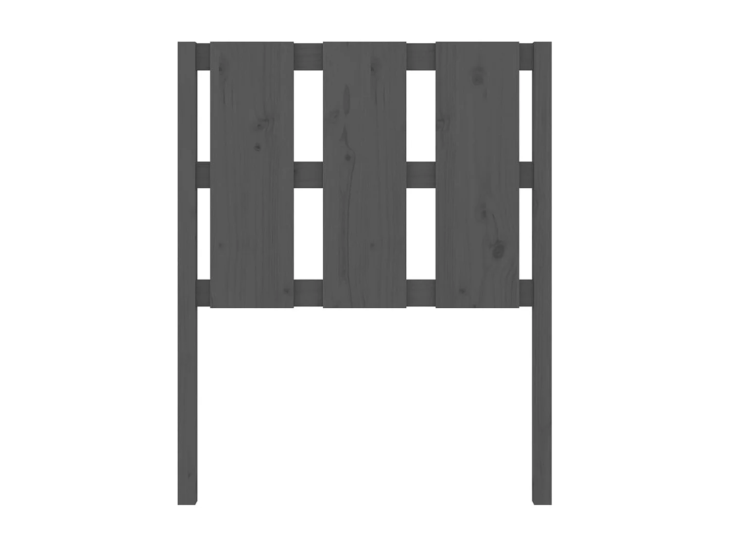 Testiera Letto Grigia 80,5x4x100 cm in Legno Massello di Pino