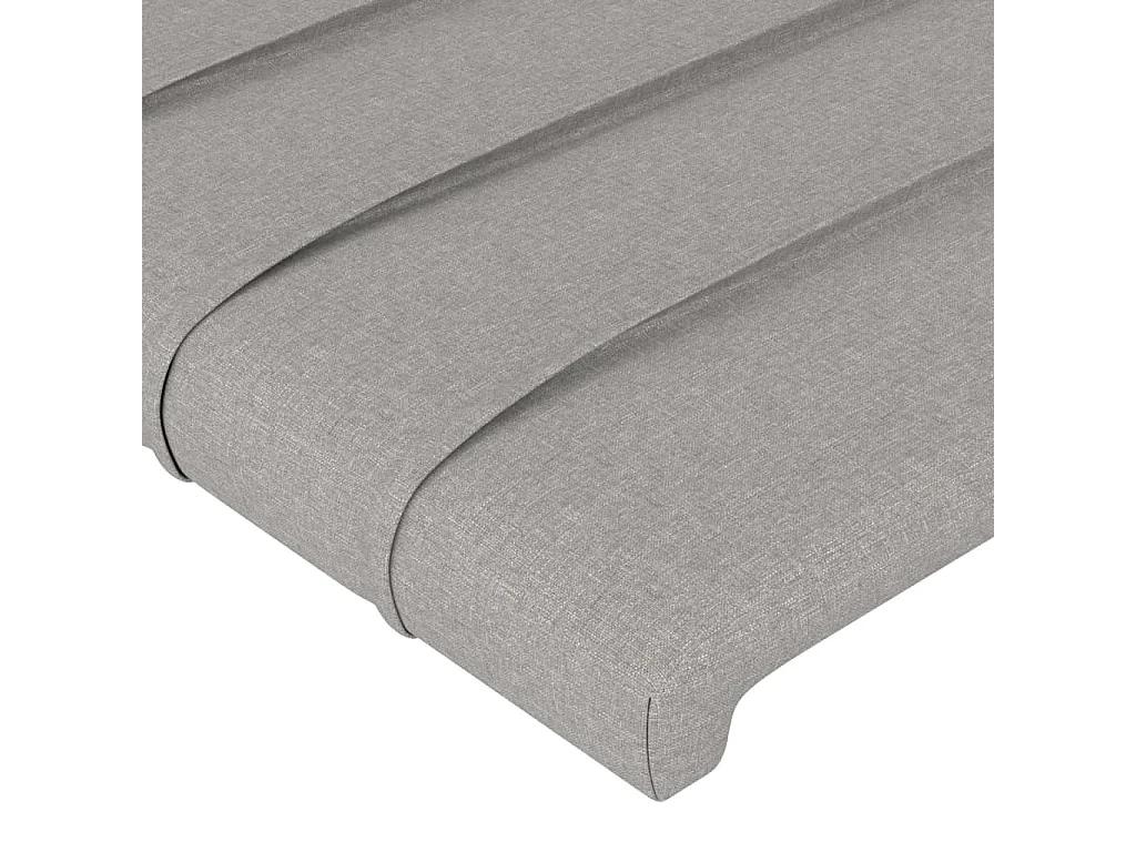 Testiera a LED Grigio Chiaro 100x5x78/88 cm in Tessuto