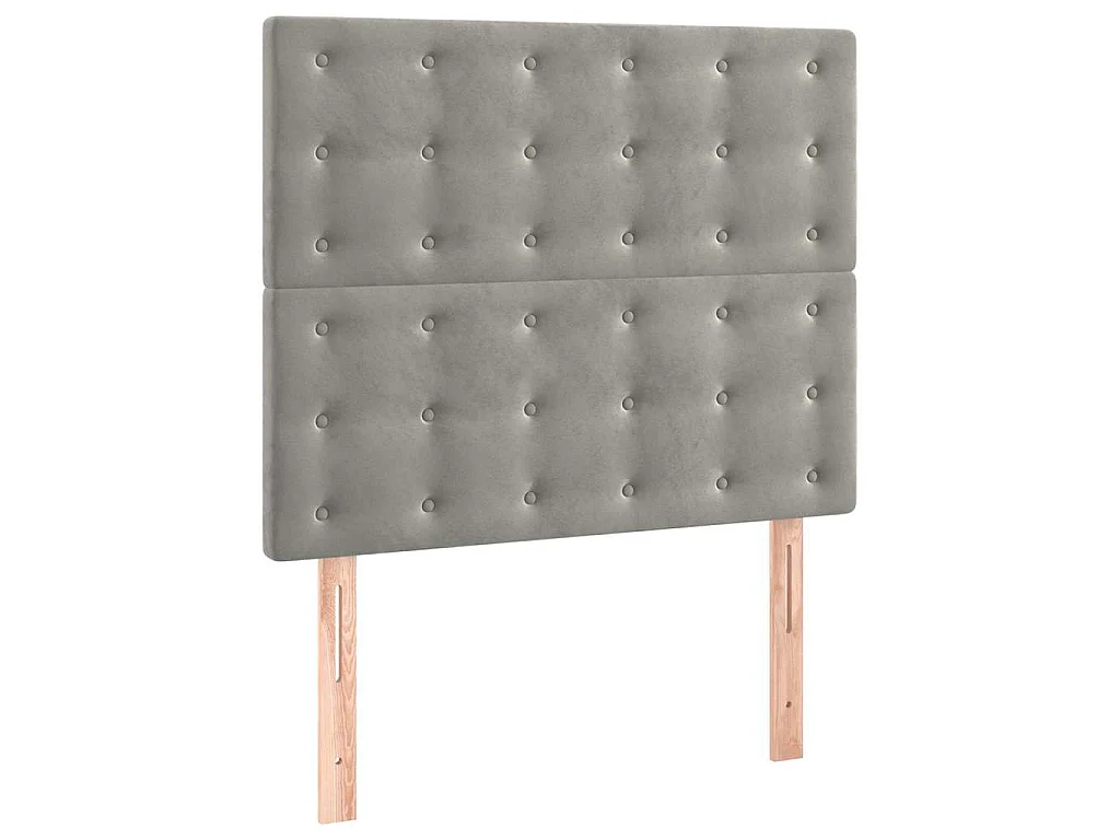 Tête de lit Gris clair 80x5x118/128 cm Velours