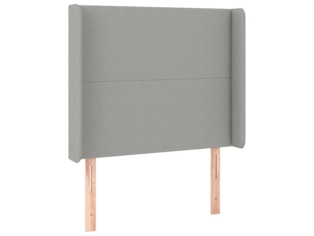 Hoofdbord met randen 93x16x118/128 cm stof lichtgrijs