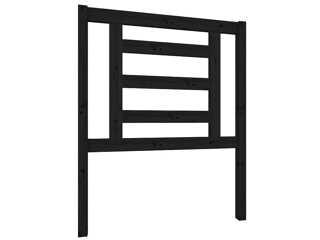 Tête de lit Noir 81x4x100 cm Bois massif de pin