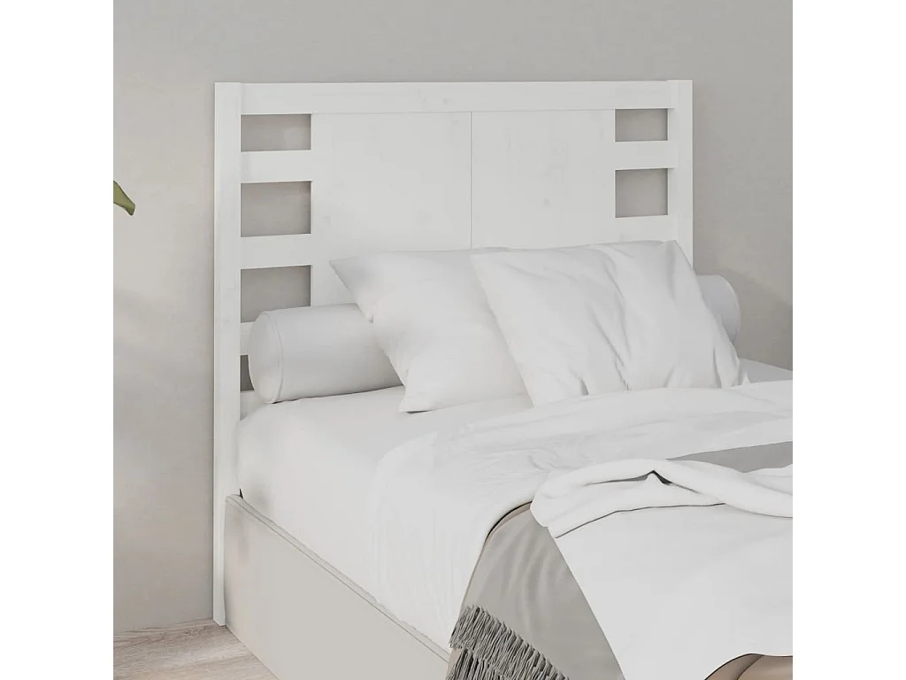 Tête de lit Blanc 106x4x100 cm Bois massif de pin
