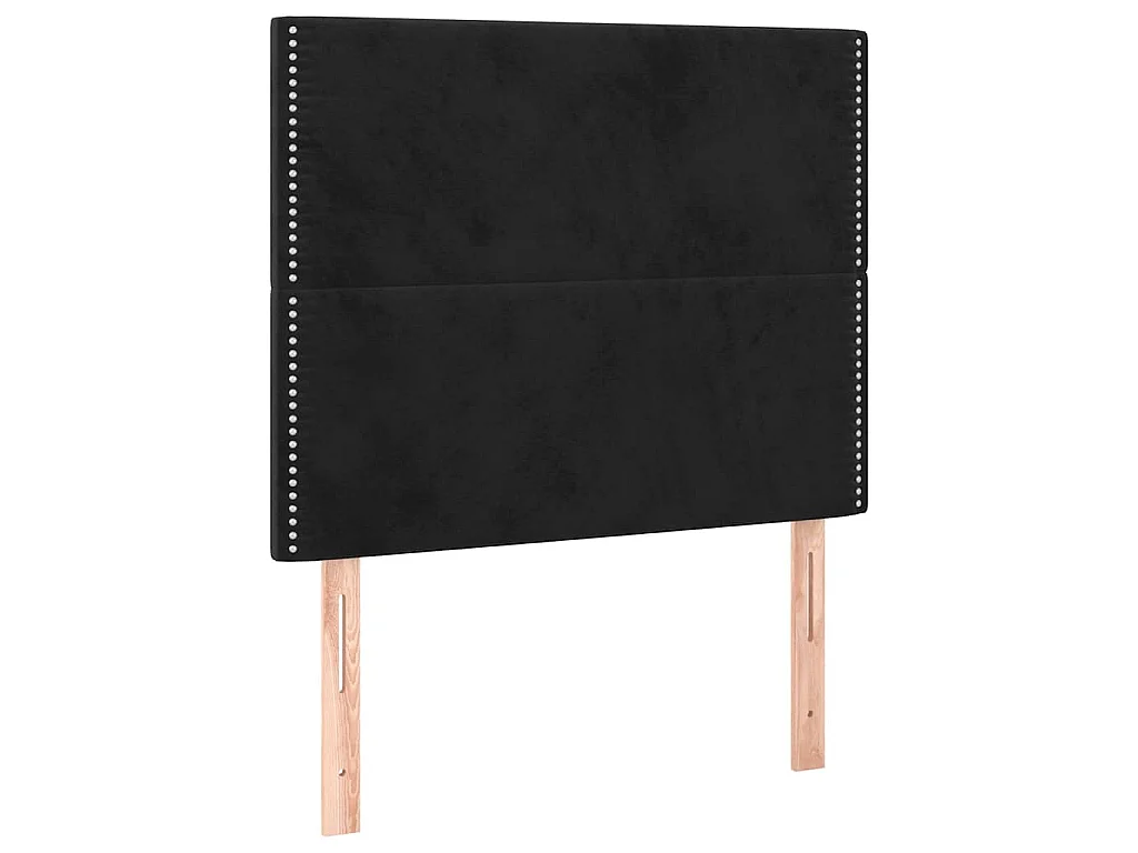 LED Kopfteil Schwarz 100x5x118/128 cm Samt