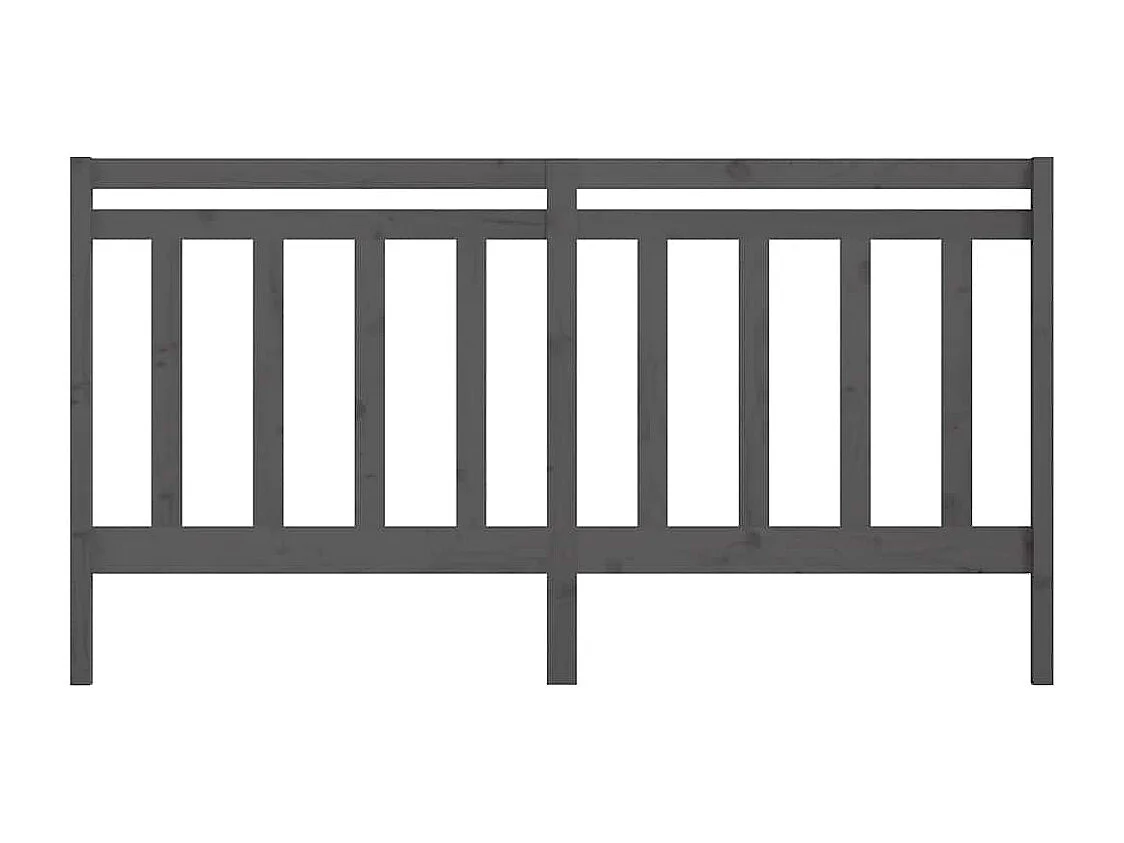 Hoofdbord 206x4x100 cm massief grenenhout grijs