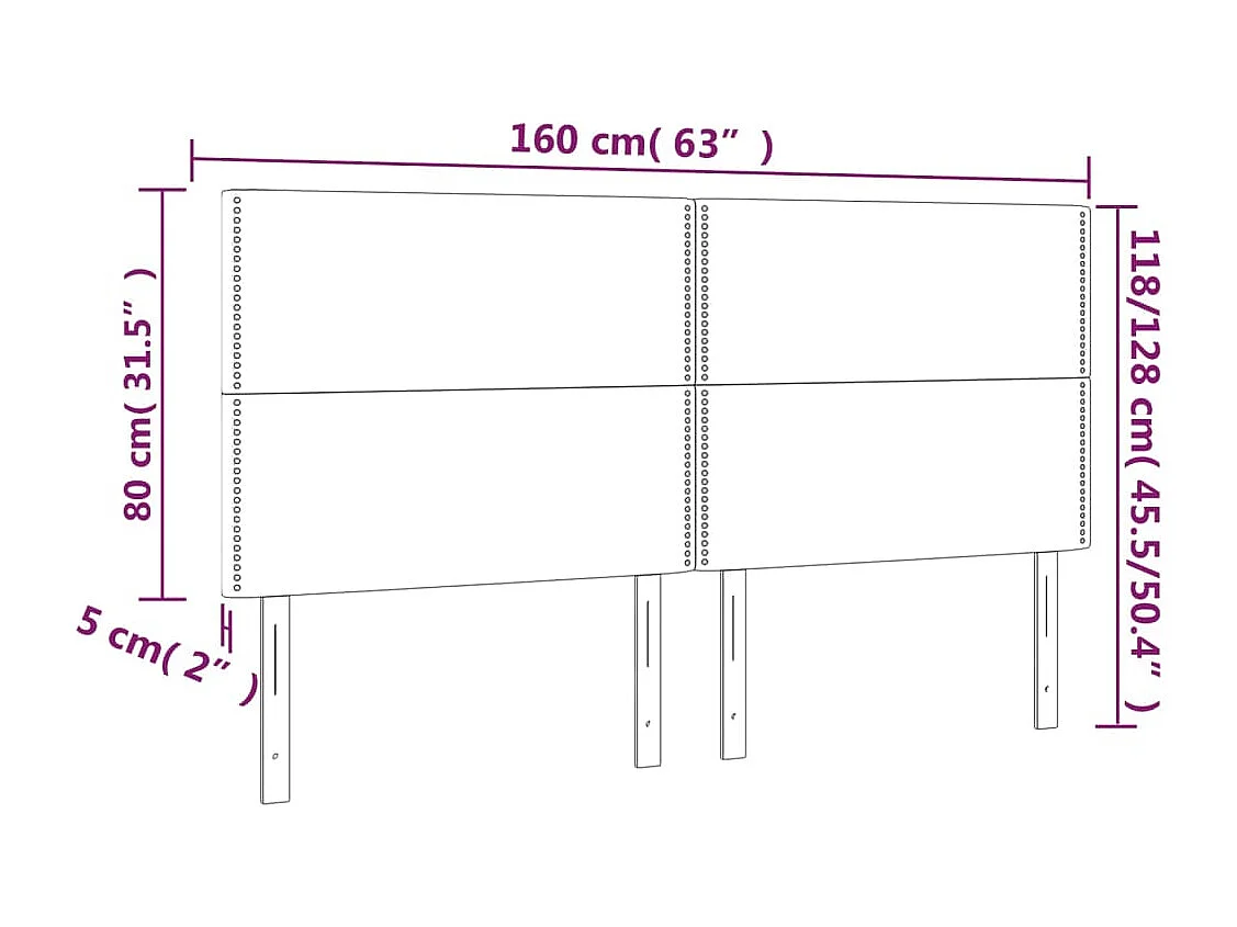 Cabeceira de cama 4 pcs veludo 80x5x78/88 cm cinzento-escuro