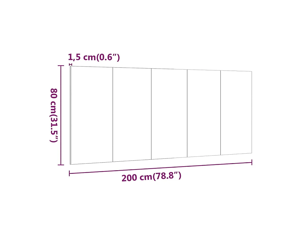 Tête de lit Blanc brillant 200x1,5x80 cm Bois d'ingénierie
