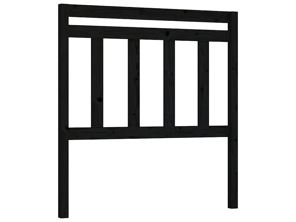 Tête de lit Noir 81x4x100 cm Bois massif de pin