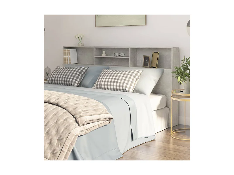 Hoofdbordkast 200x19x103,5 cm betongrijs