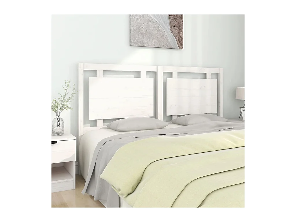 Tête de lit Blanc 165,5x4x100 cm Bois massif de pin