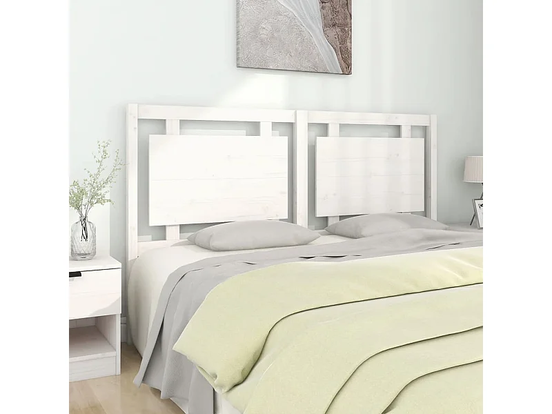 Tête de lit Blanc 165,5x4x100 cm Bois massif de pin