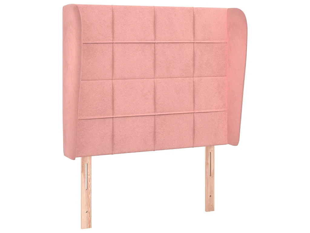 Tête de lit avec oreilles Rose 93x23x118/128 cm Velours