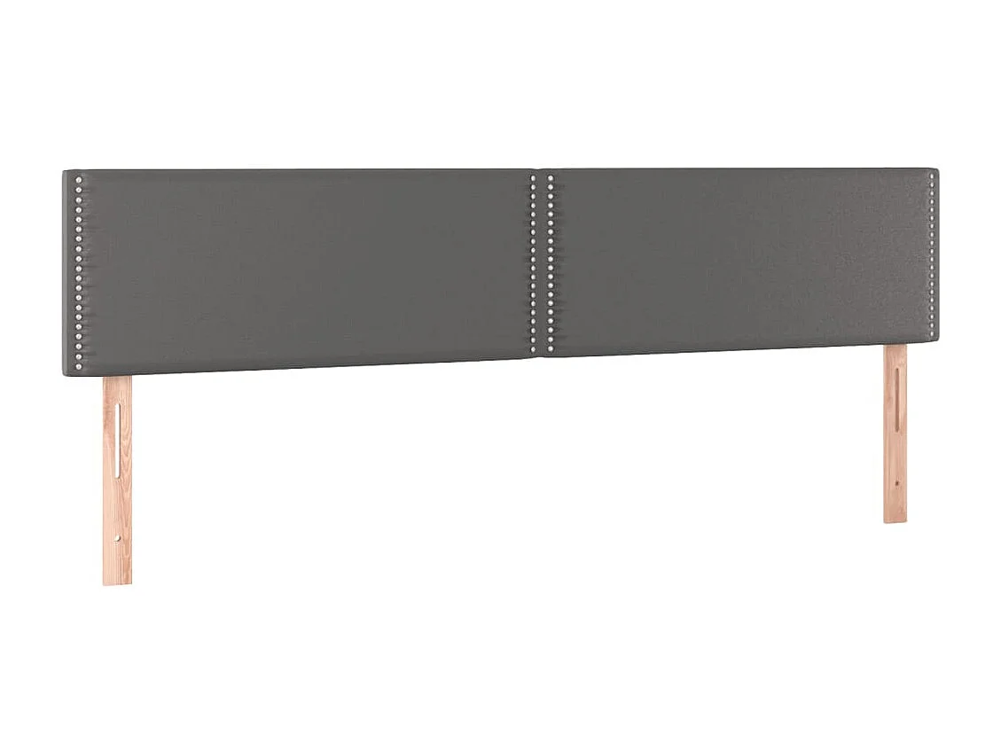 Hoofdbord LED 200x5x78/88 cm kunstleer grijs