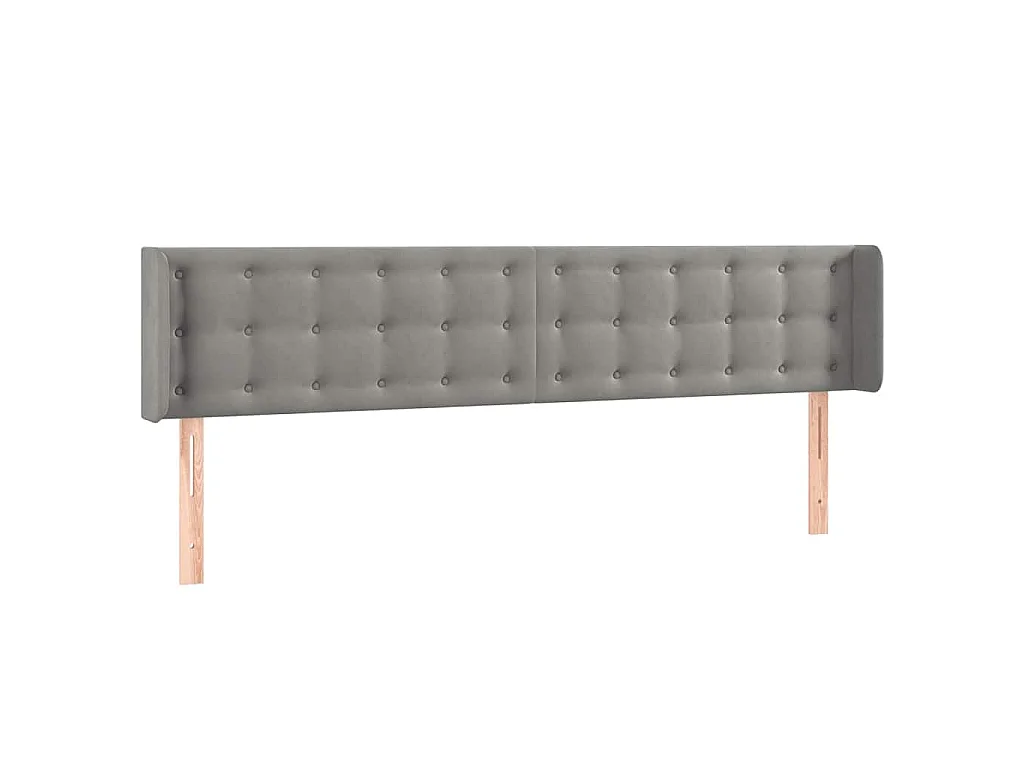 Testiera a LED Grigio Chiaro 183x16x78/88 cm in Velluto