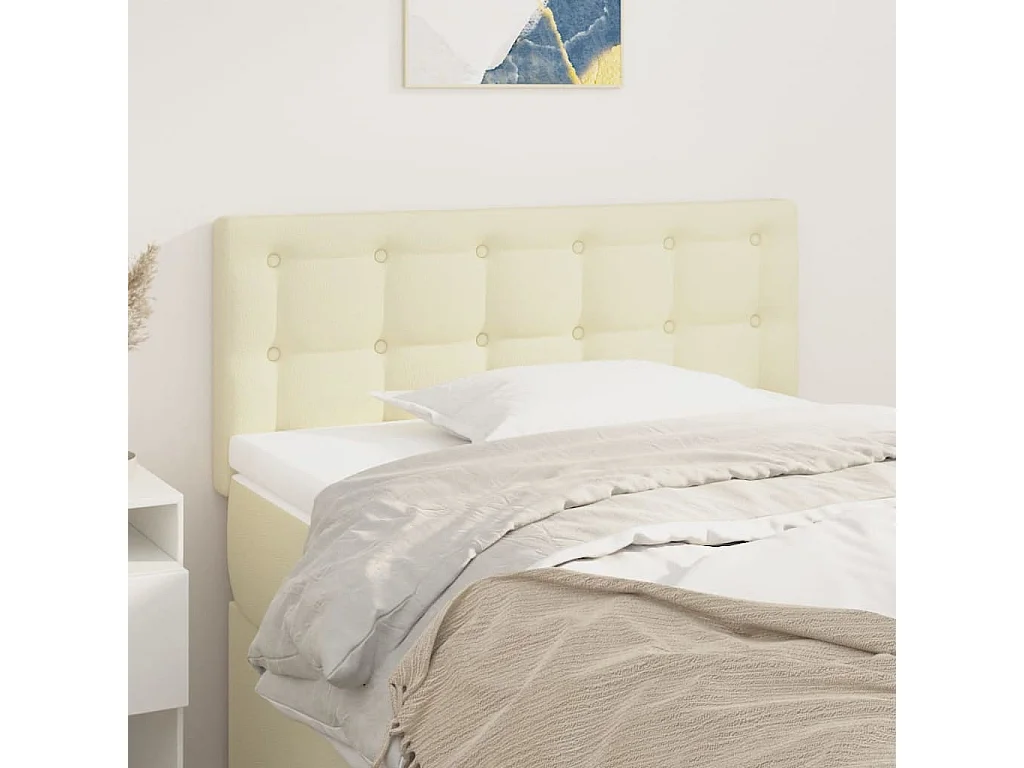 Testiera Crema 100x5x78/88 cm in Similpelle