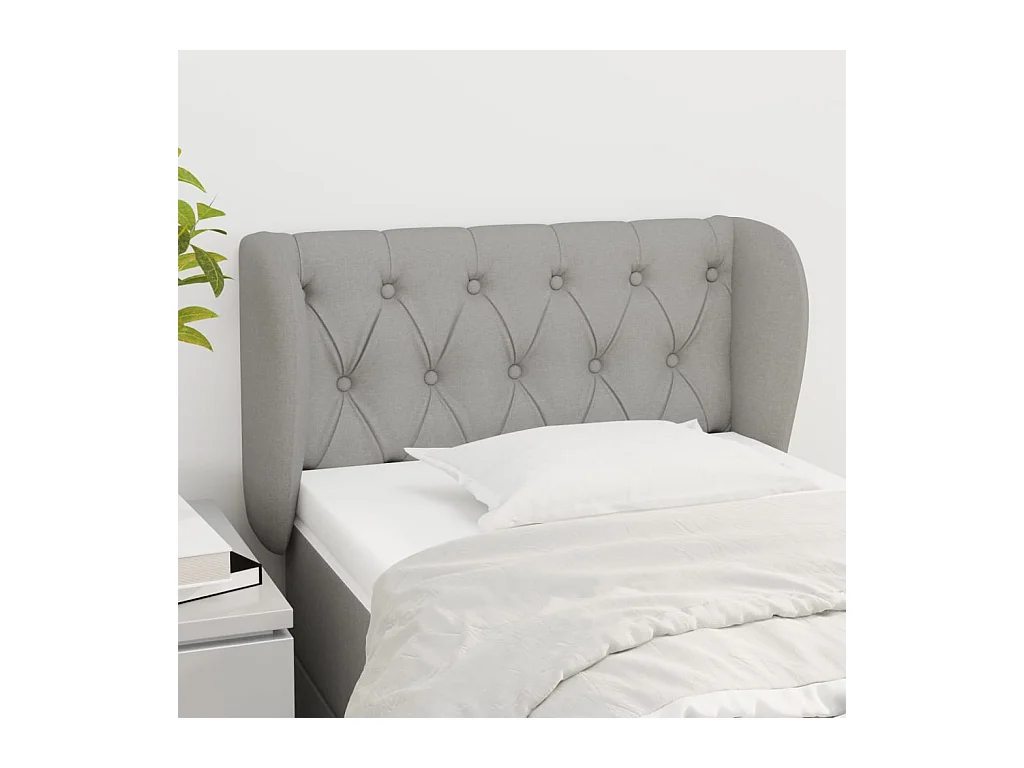 Tête de lit avec oreilles Gris clair 83x23x78/88 cm Tissu