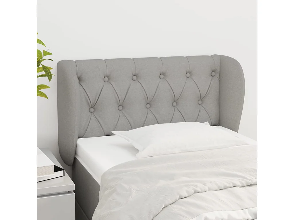 Tête de lit avec oreilles Gris clair 83x23x78/88 cm Tissu