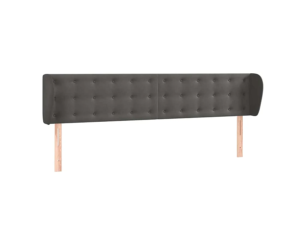 Tête de lit avec oreilles Gris foncé 163x23x78/88 cm Velours