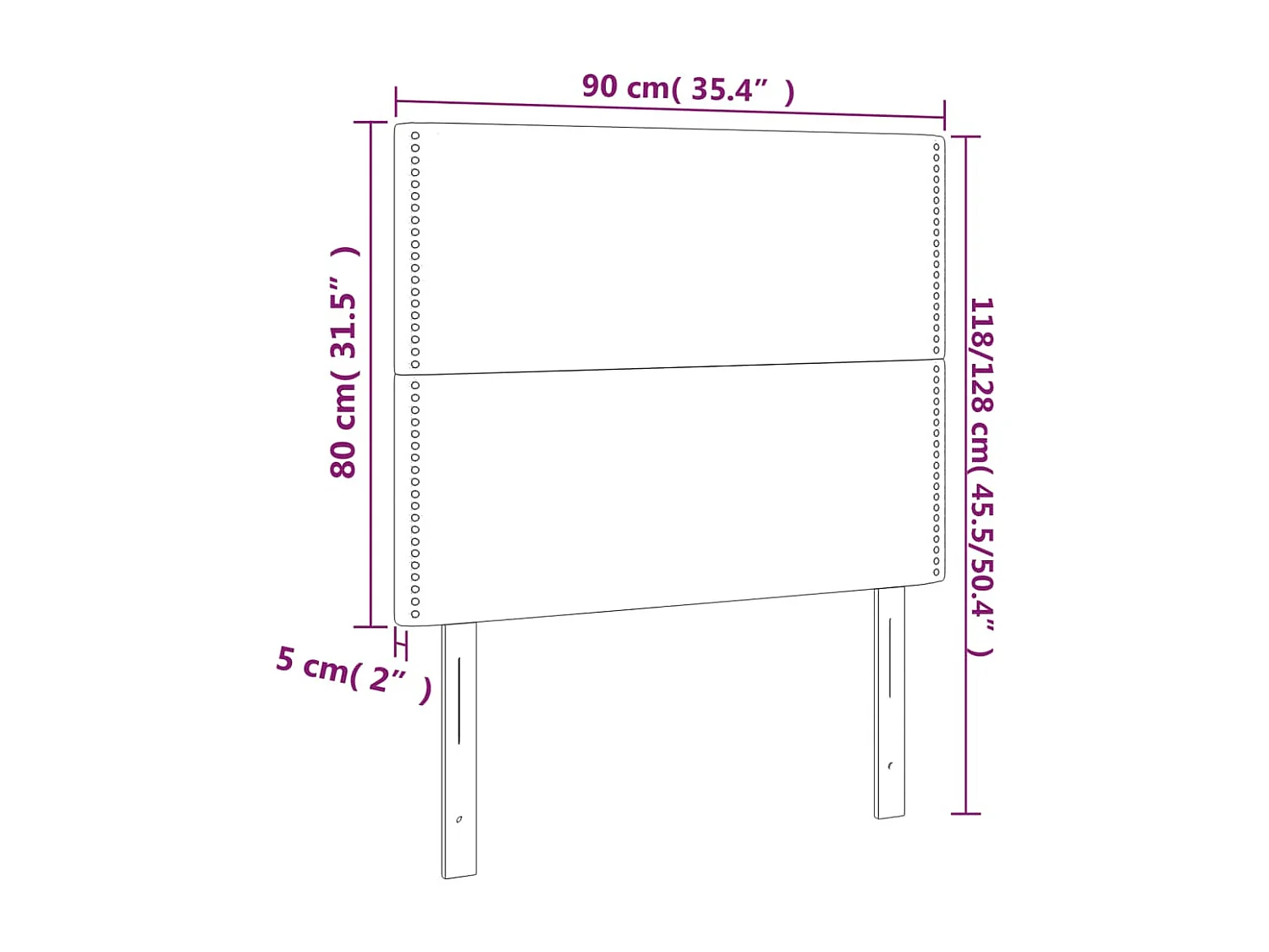 Hoofdbord zwart 90x5x118/128 cm fluweel