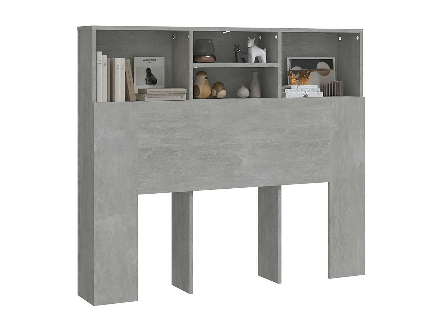 Armoire de tête de lit Gris béton 120x19x103,5 cm