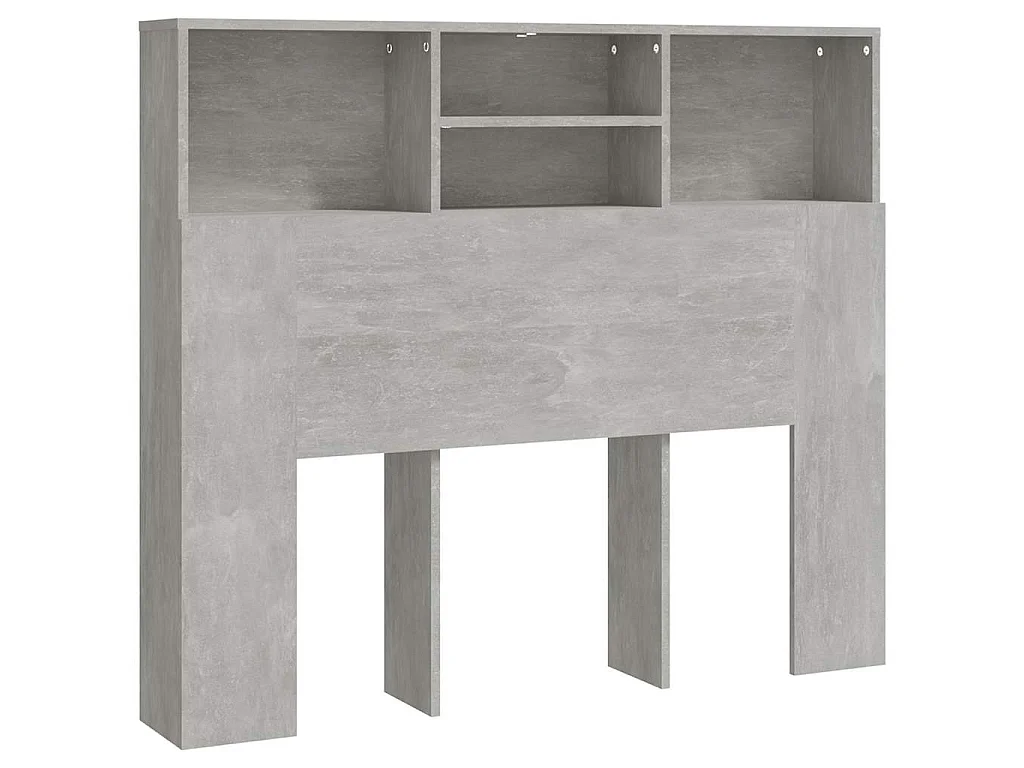 Testiera con Contenitore Grigio Cemento 120x19x103,5 cm