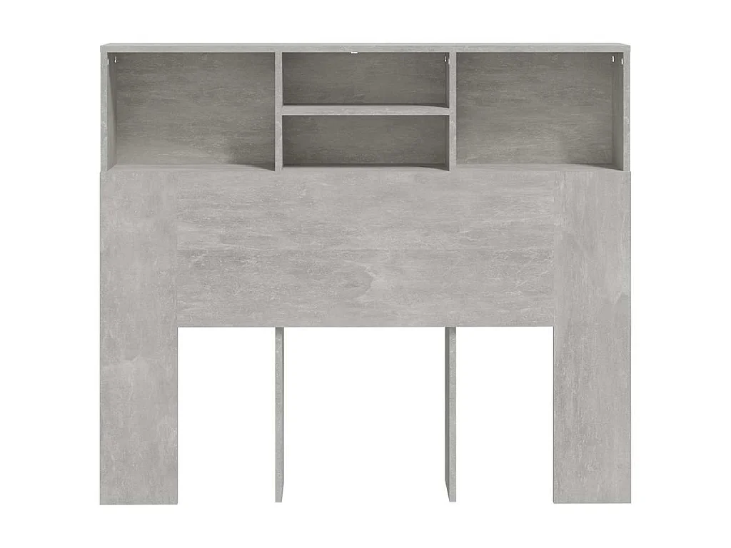 Testiera con Contenitore Grigio Cemento 120x19x103,5 cm