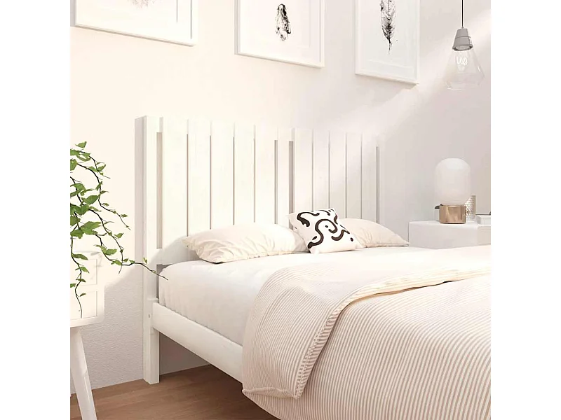 Tête de lit Blanc 125,5x4x100 cm Bois massif de pin