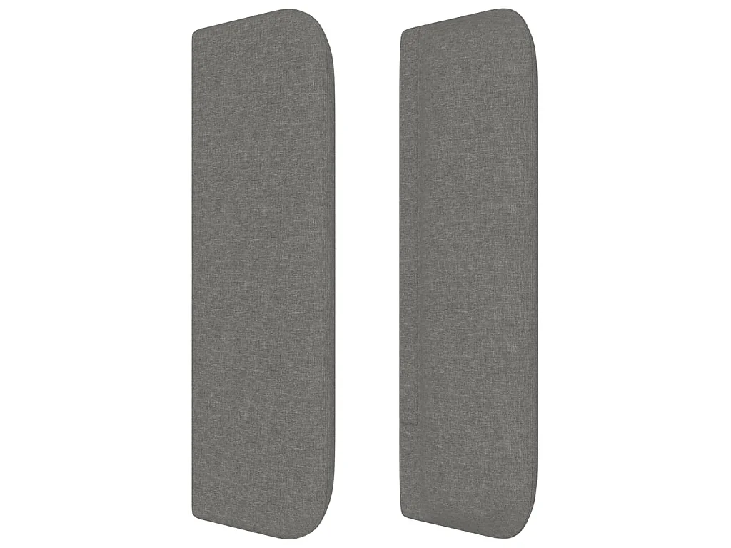 Cabeceira de cama c/ abas tecido 103x16x78/88cm cinzento-escuro