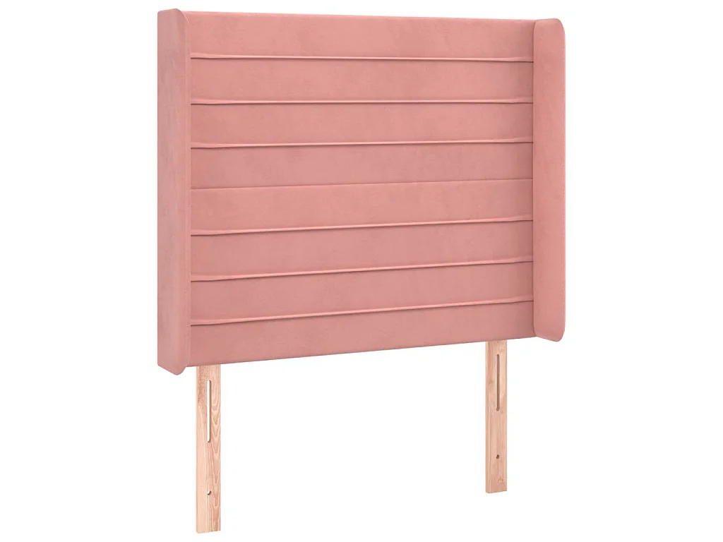 Kopfteil mit Ohren Rosa 103x16x118/128 cm Samt