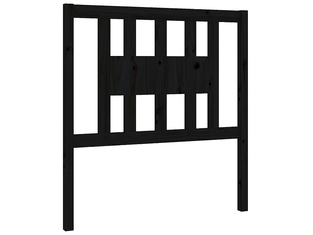 Tête de lit Noir 96x4x100 cm Bois massif de pin