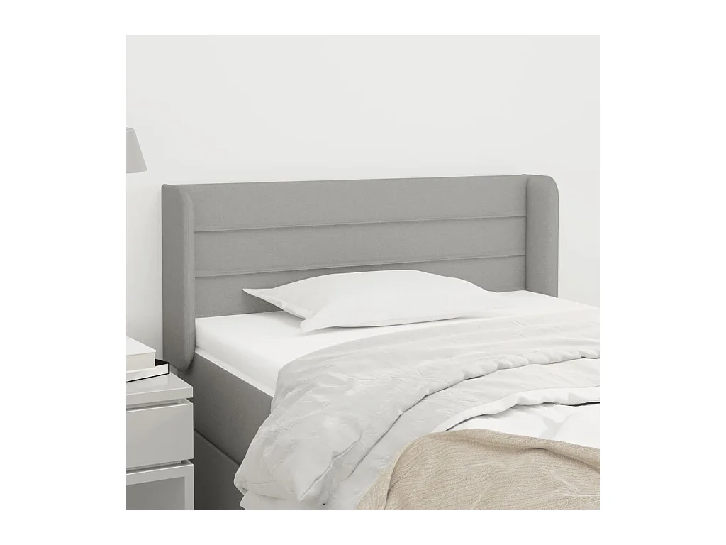 Tête de lit avec oreilles Gris clair 83x16x78/88 cm Tissu