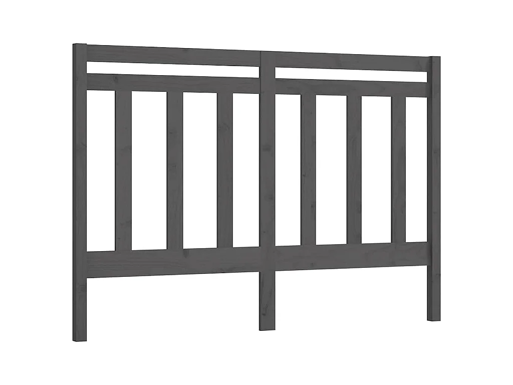 Tête de lit Gris 141x4x100 cm Bois massif de pin