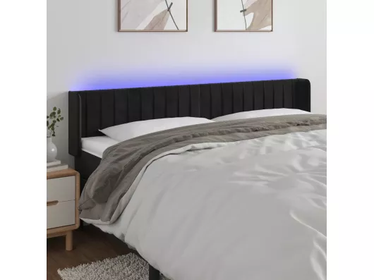 Kauf Unique LED Kopfteil Schwarz 163x16x78/88 cm Samt