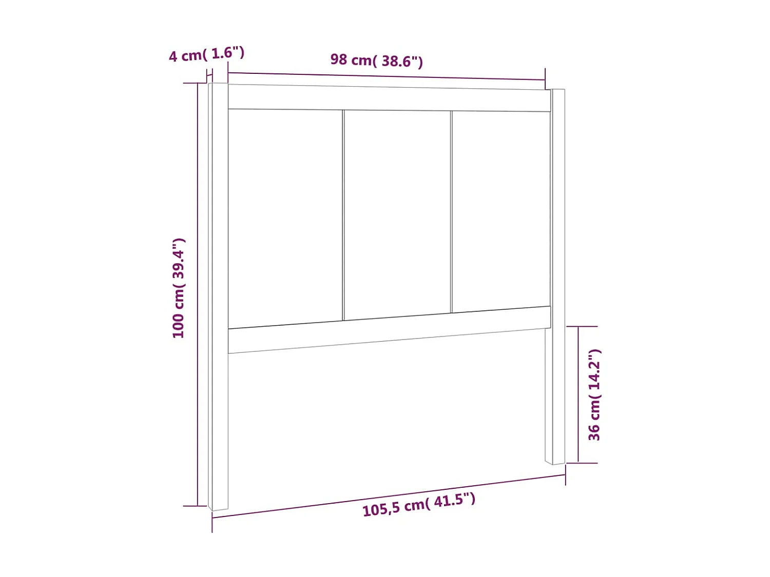Tête de lit 105,5x4x100 cm Bois massif de pin