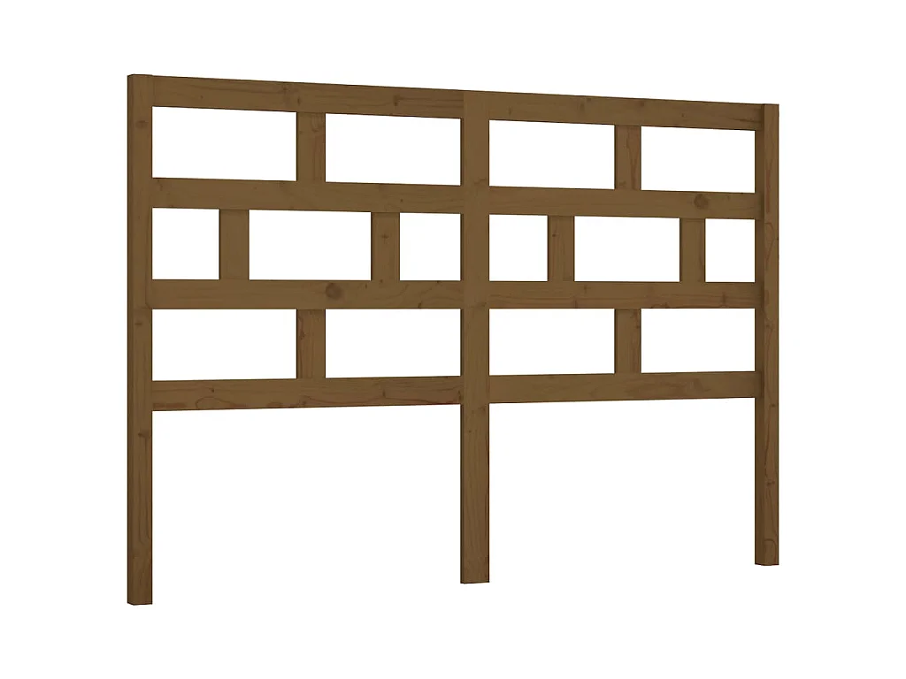 Cabecero de cama madera maciza de pino marrón miel 141x4x100 cm
