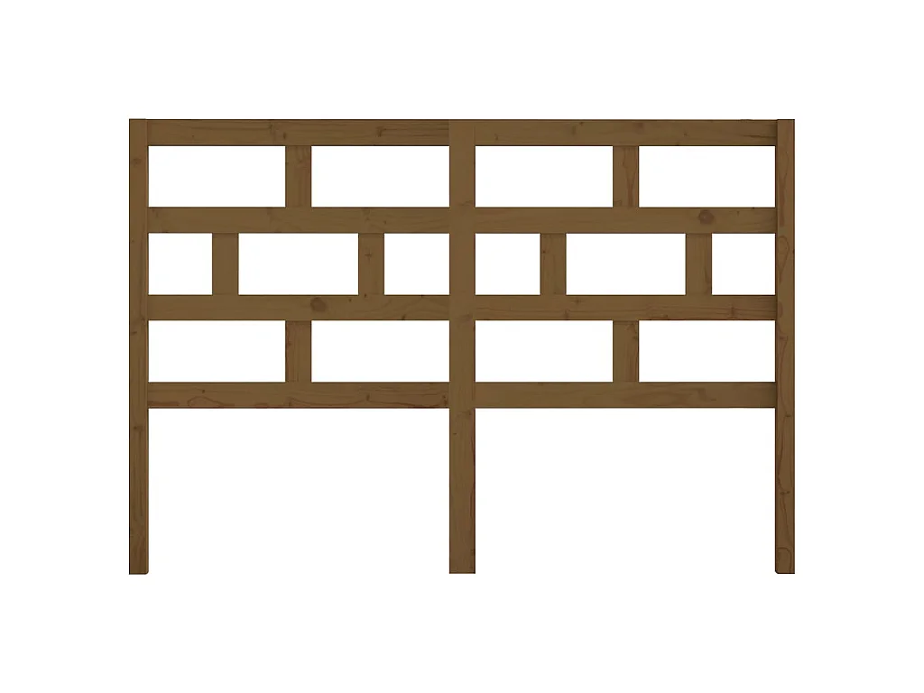 Cabecero de cama madera maciza de pino marrón miel 141x4x100 cm