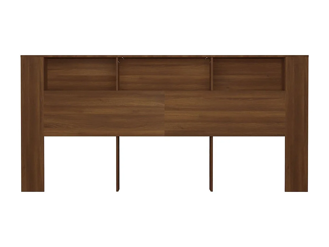 Kopfteil mit Ablagen Braun Eichen-Optik 220x18,5x104,5 cm