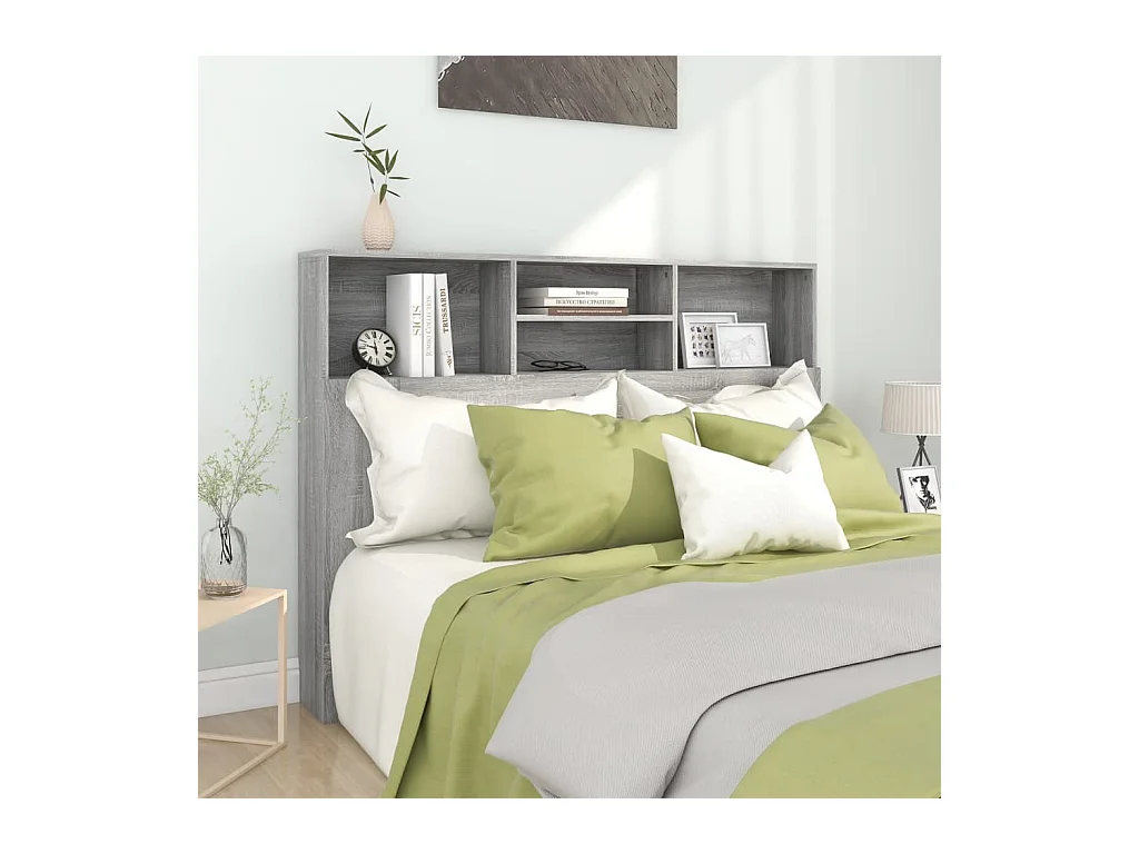 Armoire de tête de lit Sonoma gris 140x19x103,5 cm