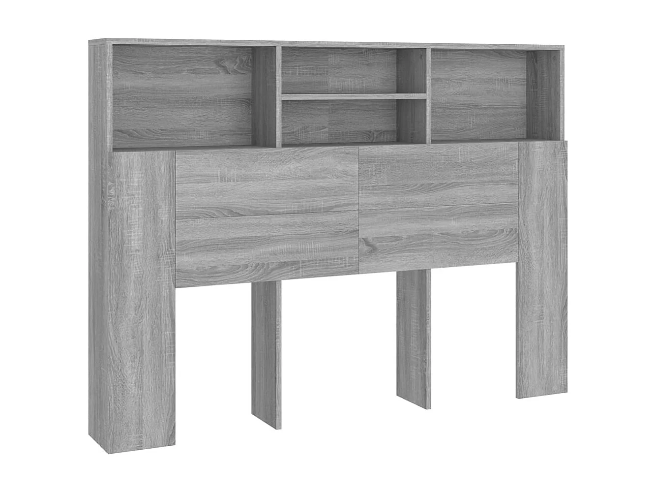 Kopfteil mit Ablagen Grau Sonoma 140x19x103,5 cm