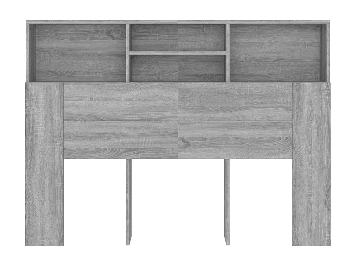 Kopfteil mit Ablagen Grau Sonoma 140x19x103,5 cm