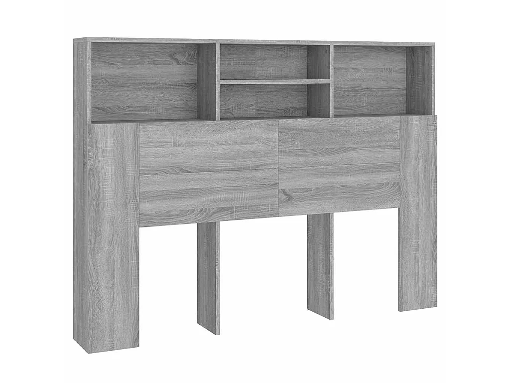 Testiera con Scomparti Grigio Sonoma 140x19x103,5 cm