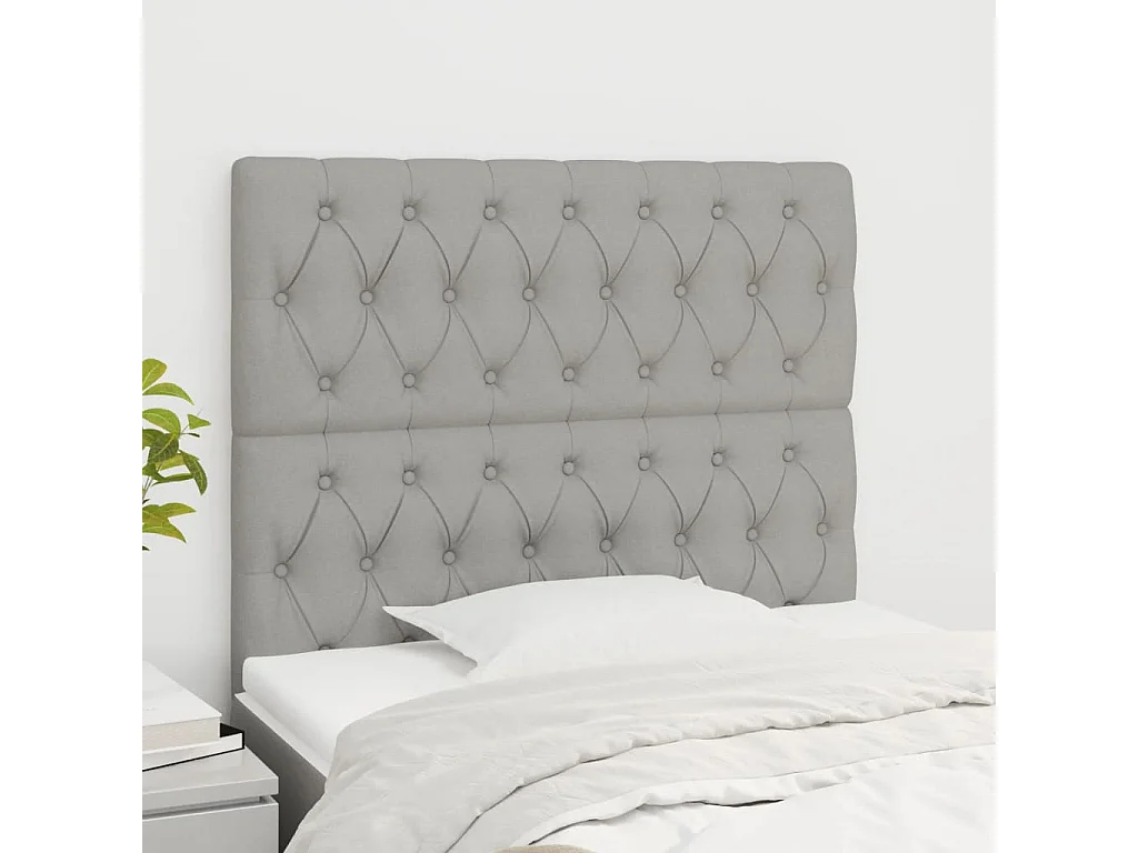 Kopfteil Hellgrau 90 x 7 x 118/128 cm Stoff