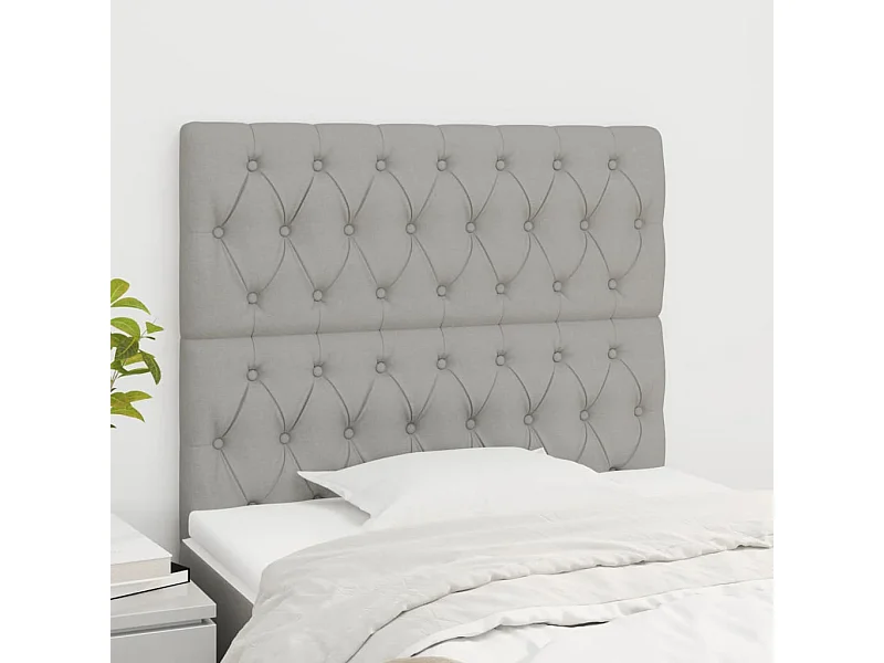 Tête de lit Gris clair 90x7x118/128 cm Tissu